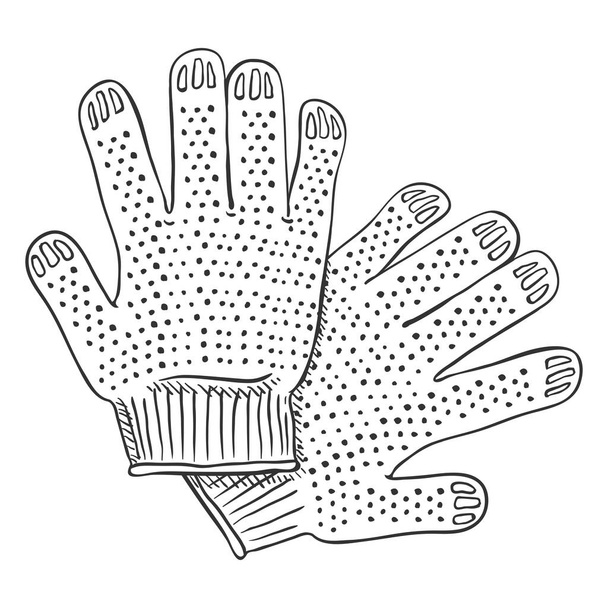 Текстильна Робочі рукавички на білому тлі - Вектор, зображення