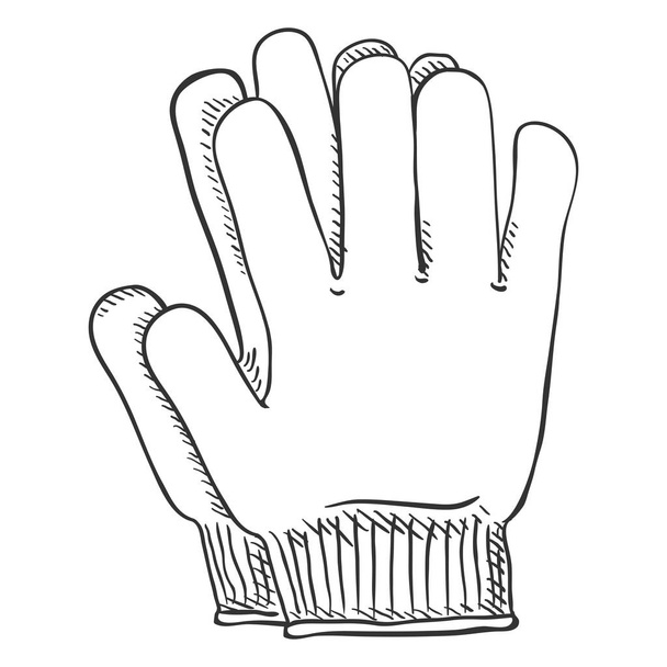 白い背景の上のカジュアル繊維手袋 - ベクター画像