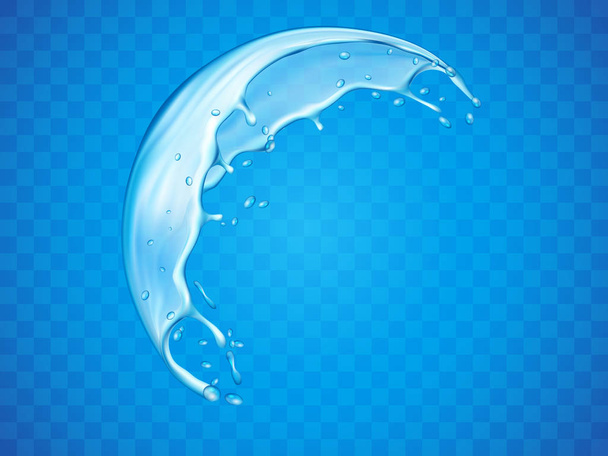 Realistic splash of water with droplets - Vector, Image