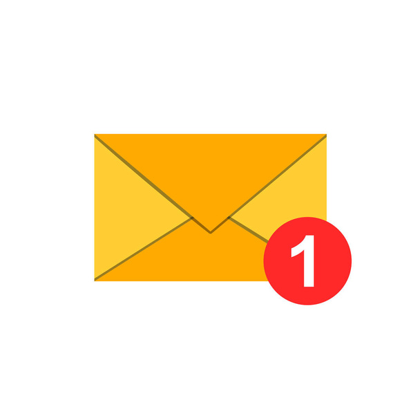 Mail envelope icon in flat style. Email message vector illustration on white isolated background. Mailbox e-mail business concept. - Vektor, Bild