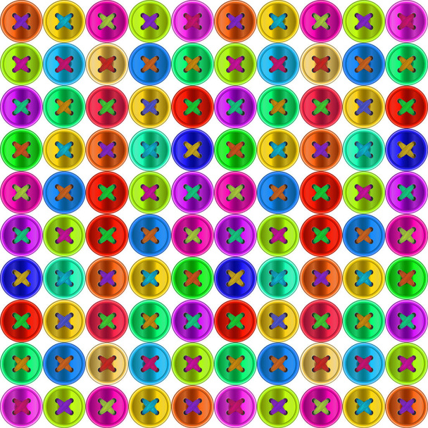 Multicolor sewing buttons seamless pattern. - Vektör, Görsel