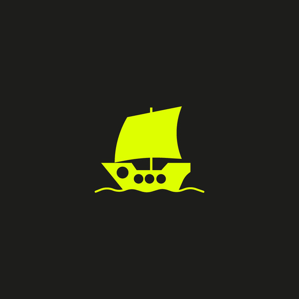 boat flat icon, vector illustration - Vetor, Imagem