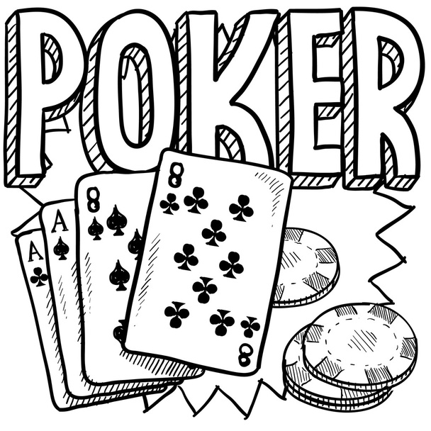 Poker schets - Vector, afbeelding