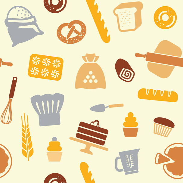 Seamless pattern on the theme of baking. Vector background - Διάνυσμα, εικόνα