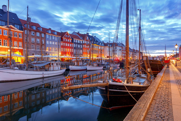 Copenhagen. The Nyhavn channel is at dawn. - Photo, Image