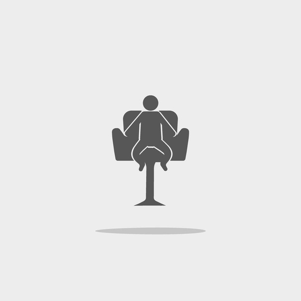 child on chair flat style icon, vector illustration  - Vector, imagen