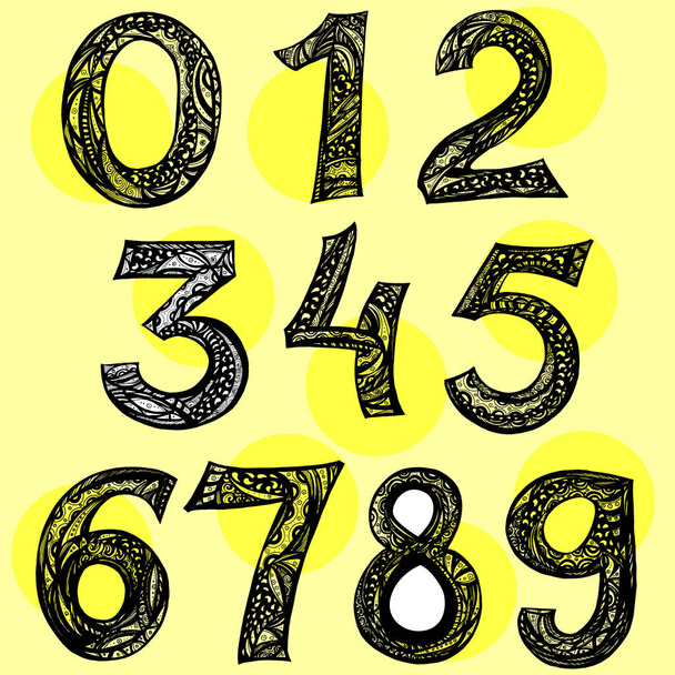 Elemento. conjunto de diez números forman de cero a nueve
, - Vector, Imagen