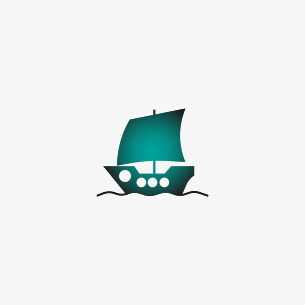 boat flat icon, vector illustration - Vector, Image