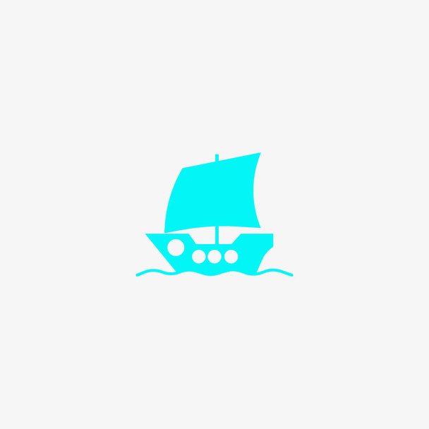boat flat icon, vector illustration - Vettoriali, immagini
