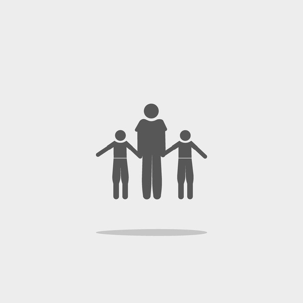 family flat icon, vector illustration - Vector, Image