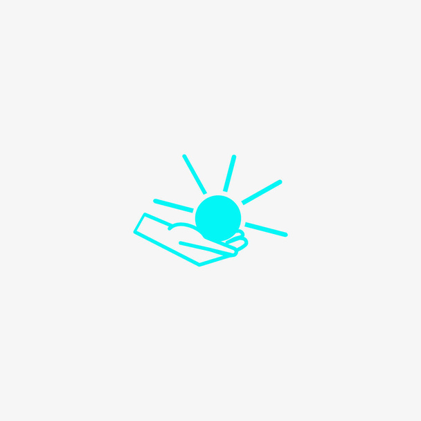 sun in hand flat icon, vector illustration - Διάνυσμα, εικόνα