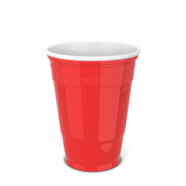 Plastic party cup. 3d illustration isolated on white background  - Foto, immagini