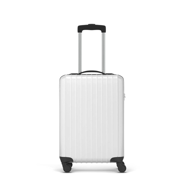 Plastový cestovní kufr. 3D ilustrace izolované na bílém pozadí  - Fotografie, Obrázek