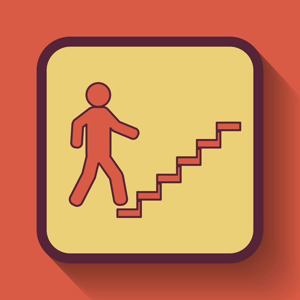 Επιχειρηματίας στις σκάλες - επιτυχία εικονίδιο - Φωτογραφία, εικόνα