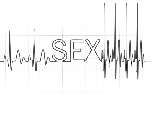 cardiogramme signe sexe avec des lettres éclatantes
 - Photo, image