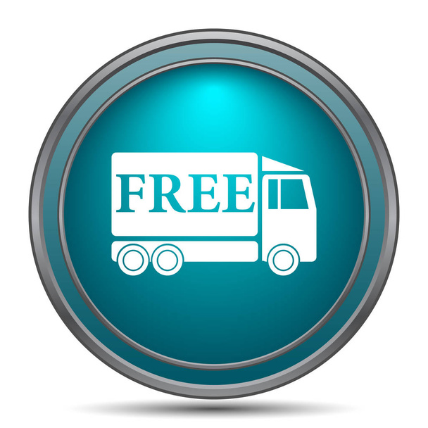 Ingyenes szállítás teherautó ikonra. Internet gomb fehér háttér - Fotó, kép