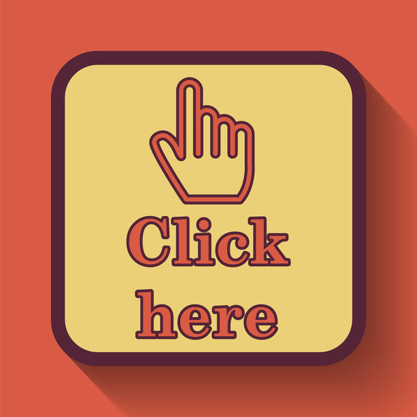 Haga clic aquí icono, botón del sitio web de color sobre fondo naranja
 - Foto, imagen
