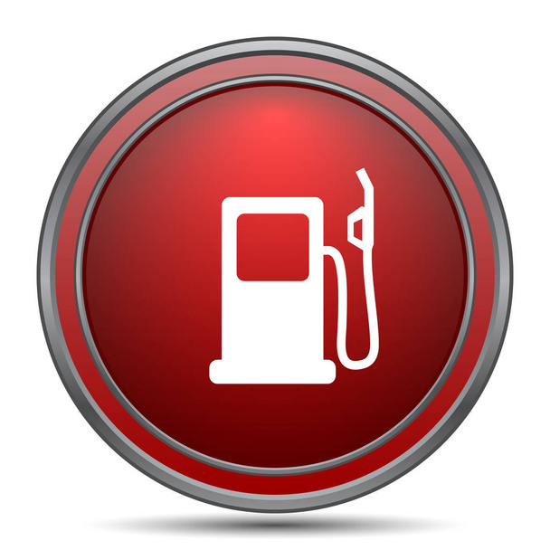Gas pomp pictogram. Internet knop op witte achtergrond - Foto, afbeelding
