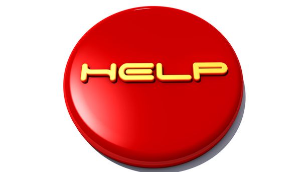 3d kırmızı düğme yardım - Fotoğraf, Görsel