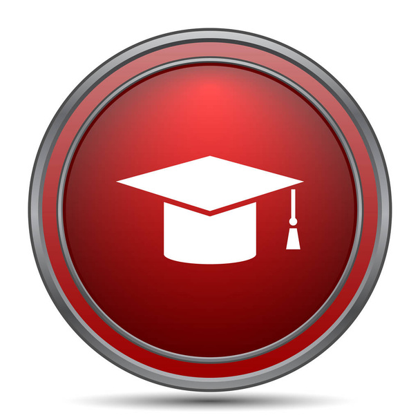 Αποφοίτηση εικονίδιο. Κουμπί Internet σε άσπρο φόντο - Φωτογραφία, εικόνα
