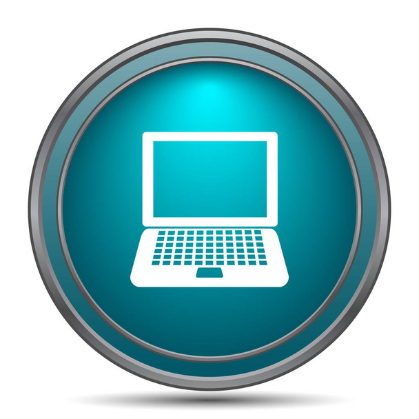 Dizüstü bilgisayar simgesi. Beyaz arka plan üzerinde Internet düğmesi - Fotoğraf, Görsel
