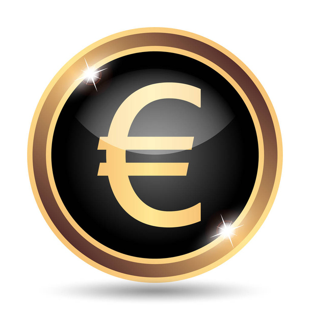 Ícone euro. Botão de Internet no fundo branco
 - Foto, Imagem