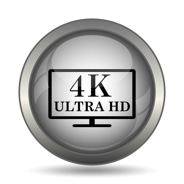4 k ultra Hd ikona, černé stránky tlačítko na bílém pozadí - Fotografie, Obrázek