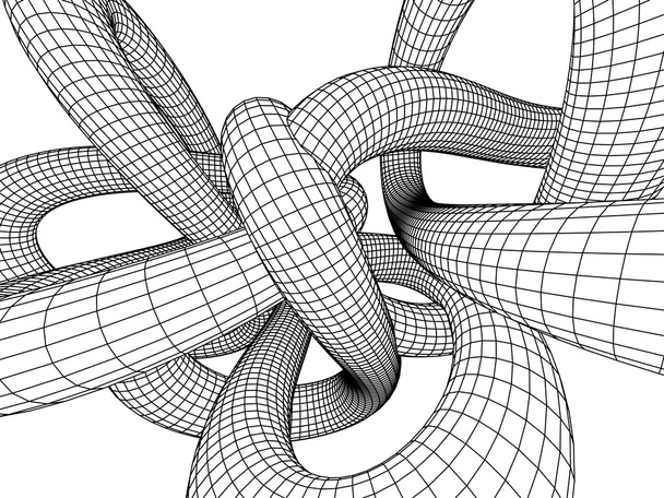 3D skica monochromatických architektura - Vektor, obrázek