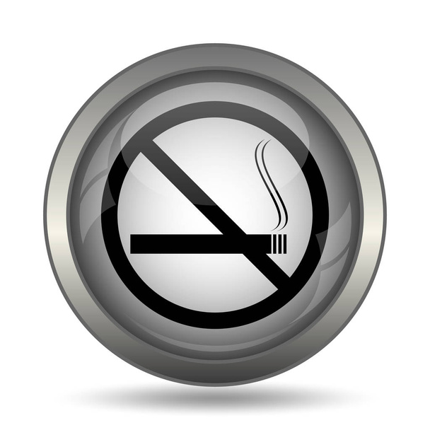 Nem dohányzó ikon, fehér alapon fekete honlap gomb - Fotó, kép