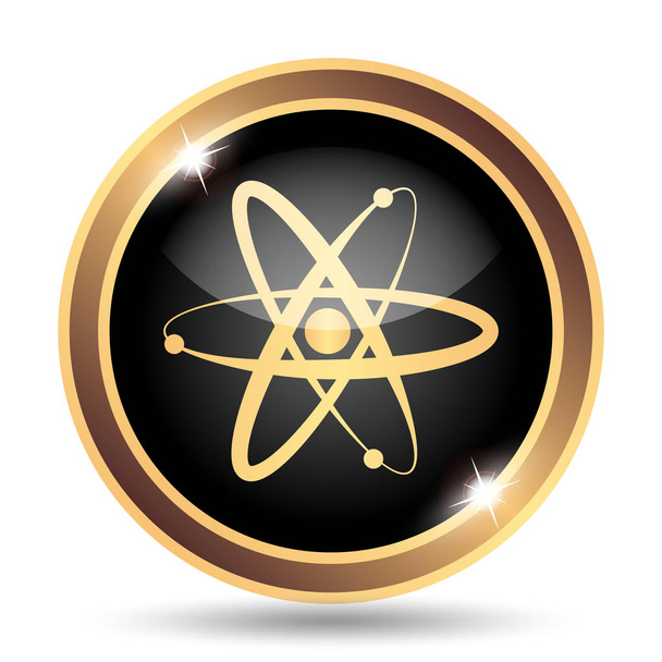 Atomlar simgesi. Beyaz arka plan üzerinde Internet düğmesi - Fotoğraf, Görsel