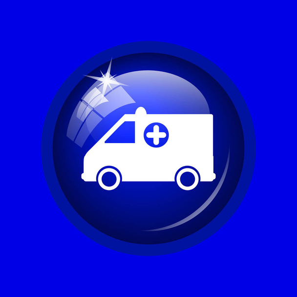 Ambulance icon. Internet button on blue background. - Photo, Image