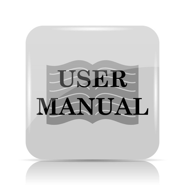 ユーザー マニュアルのアイコン。白い背景の上のインター ネット ボタン - 写真・画像