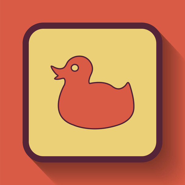 Icône de canard, bouton de site Web coloré sur fond orange
 - Photo, image