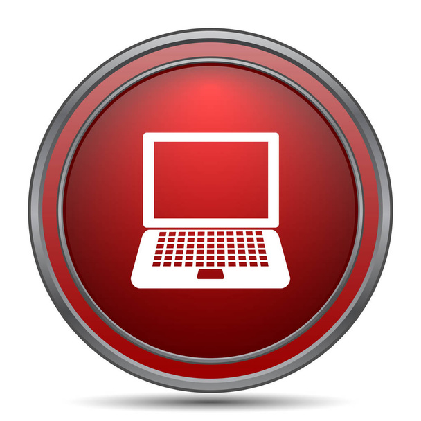 Laptop icon. Internet button on white background - Photo, Image