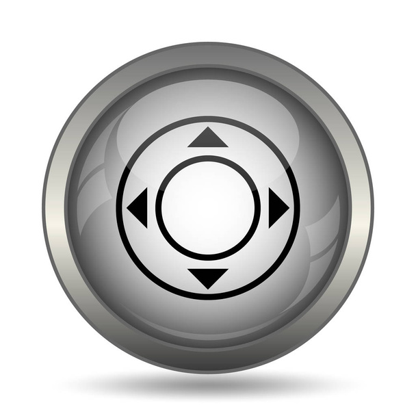 Joystick κουμπί ιστοσελίδα εικονίδιο, μαύρη σε άσπρο φόντο - Φωτογραφία, εικόνα