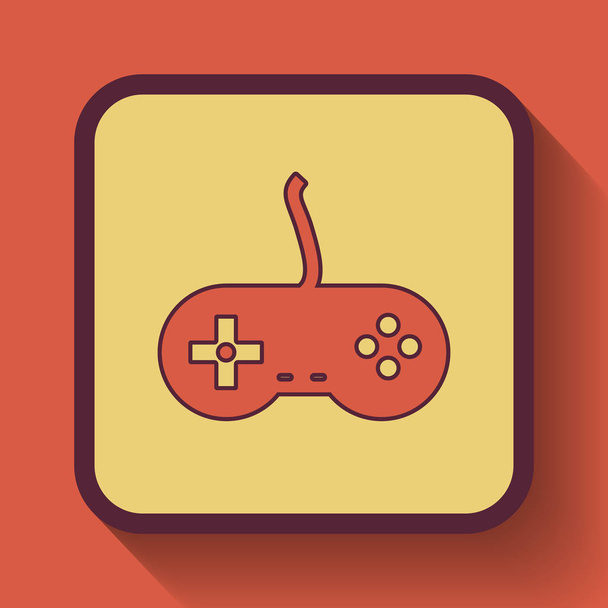 ゲームパッド アイコン、オレンジ色の背景のウェブサイトのボタンの色 - 写真・画像