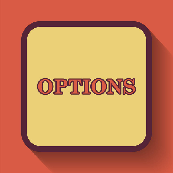 Options icon, colored website button on orange background - Photo, Image