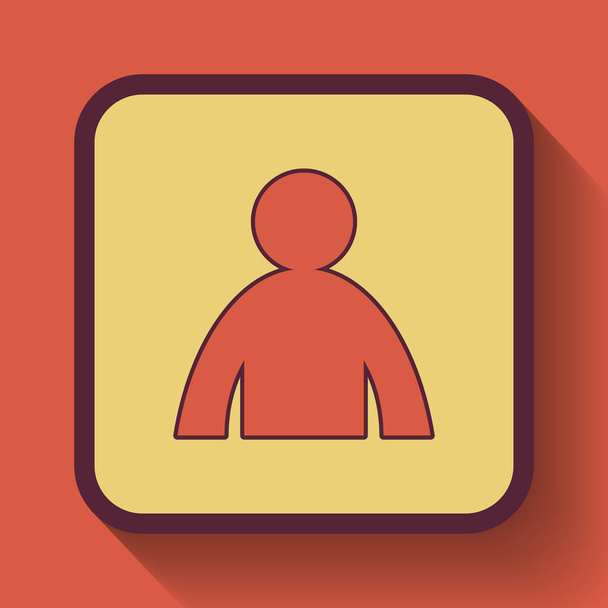 ユーザー プロフィール アイコンの色のオレンジ色の背景のウェブサイトのボタン - 写真・画像