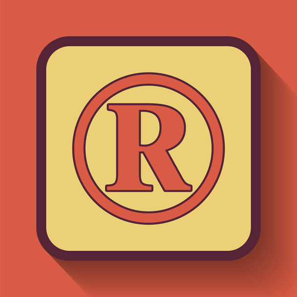 Registrovaná značka ikony, barevné stránky tlačítko na oranžové pozadí - Fotografie, Obrázek