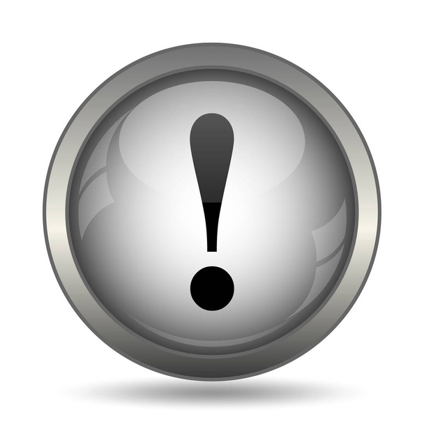 Attention icon, black website button on white background - Photo, Image