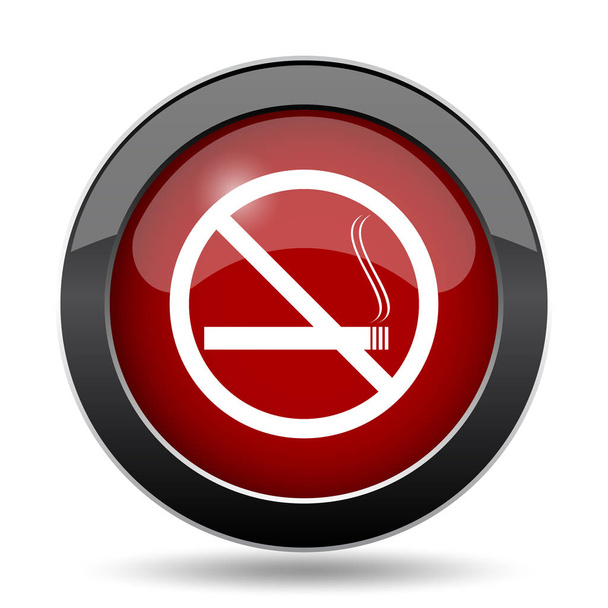 Nem dohányzó ikon. Internet gomb fehér háttér - Fotó, kép