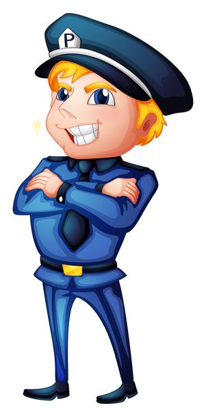 Un policía con un uniforme completo
 - Vector, imagen