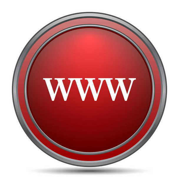 Www pictogram. Internet knop op witte achtergrond - Foto, afbeelding