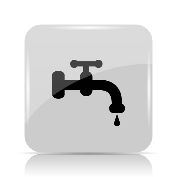 Wasserhahn-Symbol. Internet-Taste auf weißem Hintergrund - Foto, Bild