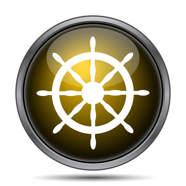 Deniz tekerlek simgesi. Beyaz arka plan üzerinde Internet düğmesi - Fotoğraf, Görsel