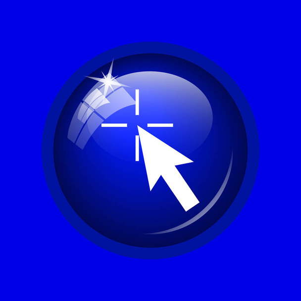 Click here icon. Internet button on blue background. - Photo, Image