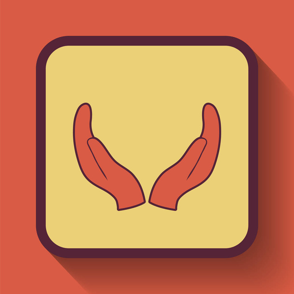 Захист піктограми рук, кольорова кнопка веб-сайту на помаранчевому фоні
 - Фото, зображення