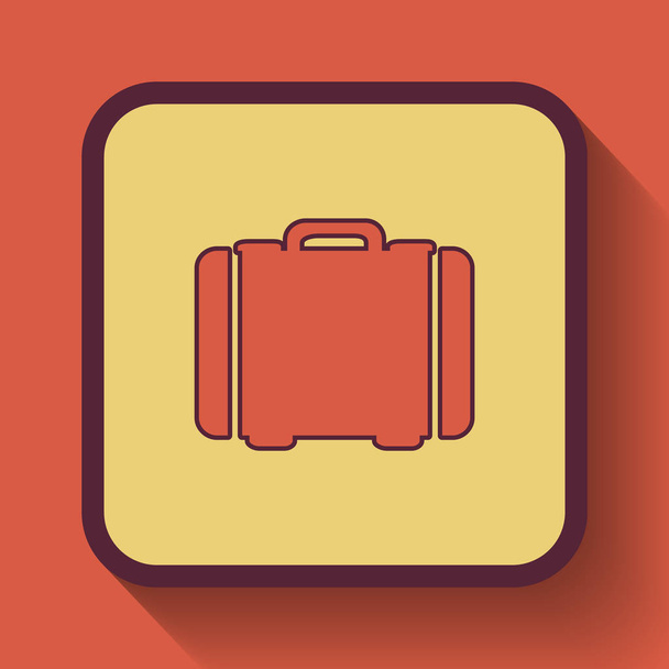 Suitcase icon, colored website button on orange background - Photo, Image