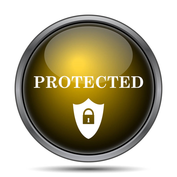 Protected icon. Internet button on white background - Photo, Image