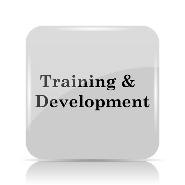 Ícone de treinamento e desenvolvimento. Botão de Internet no fundo branco
 - Foto, Imagem